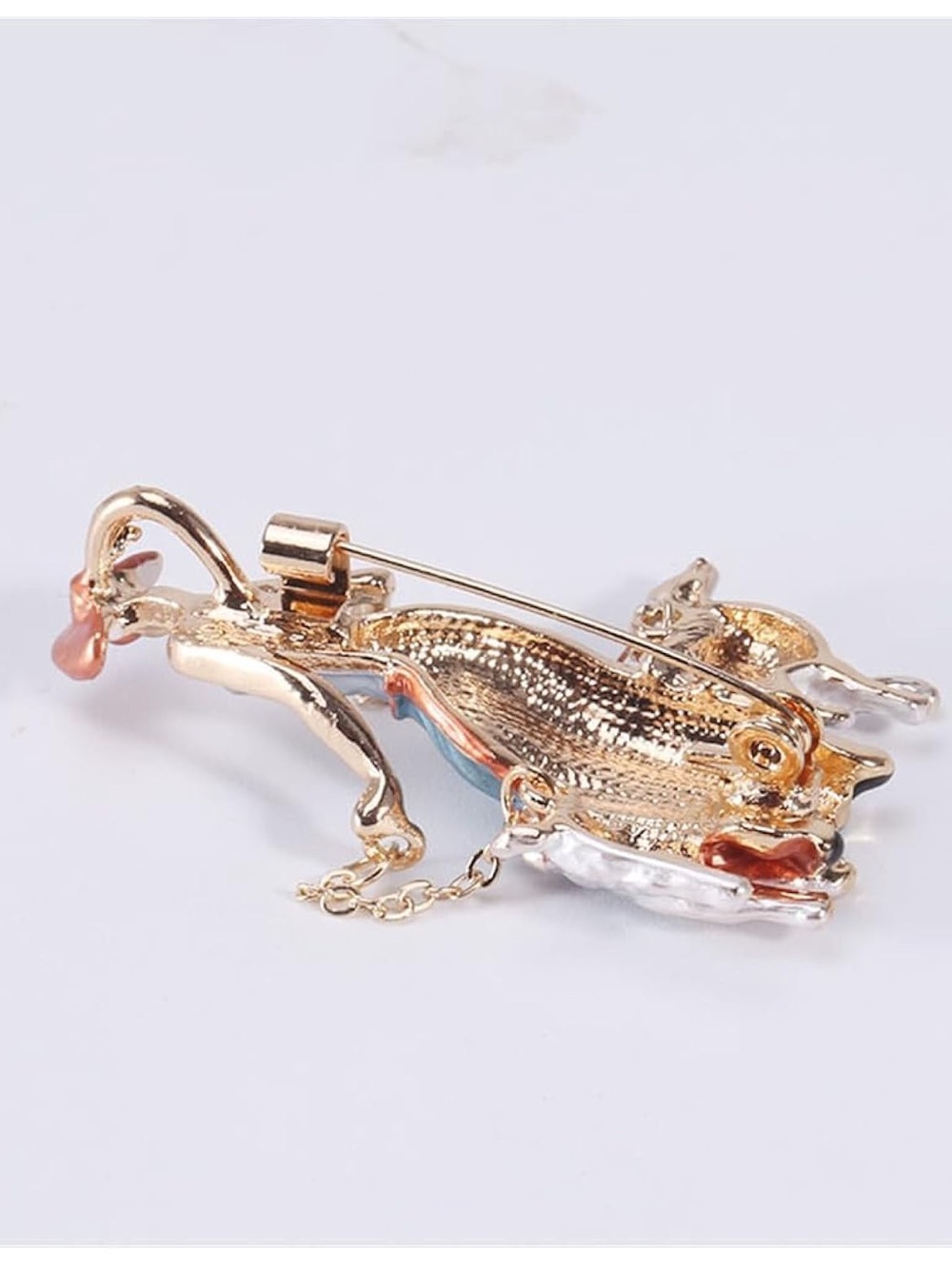 Vintage Lady Walking Dogs Brooch Pin | Enamel Fashion Jewelry - Picture 4 of 8